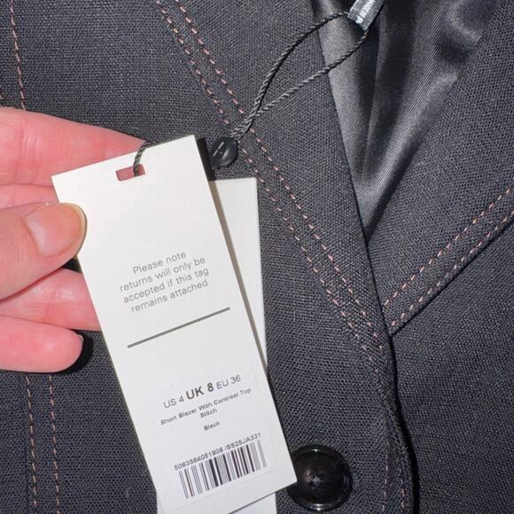 ME+EM Short Blazer With Contrast Top Stitch - Picture 9 of 9